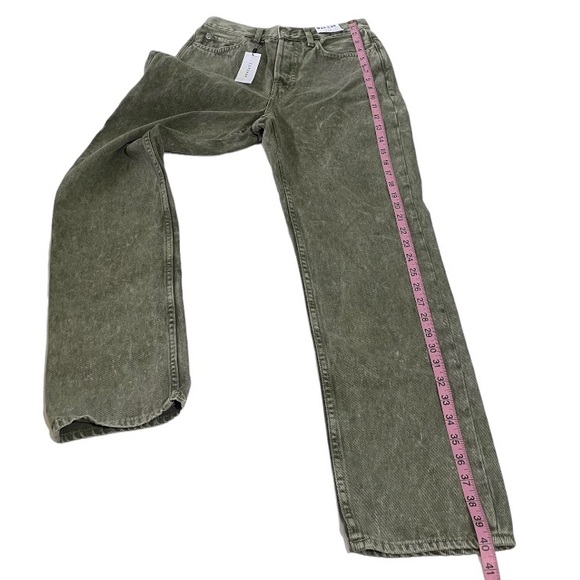 NWT TOPSHOP Dad Jeans Straight Leg Slim Fit Denim Relaxed Trench Grunge Gray New - Picture 7 of 11